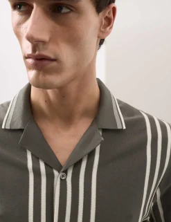 Pure Cotton Textured Revere Polo Shirt