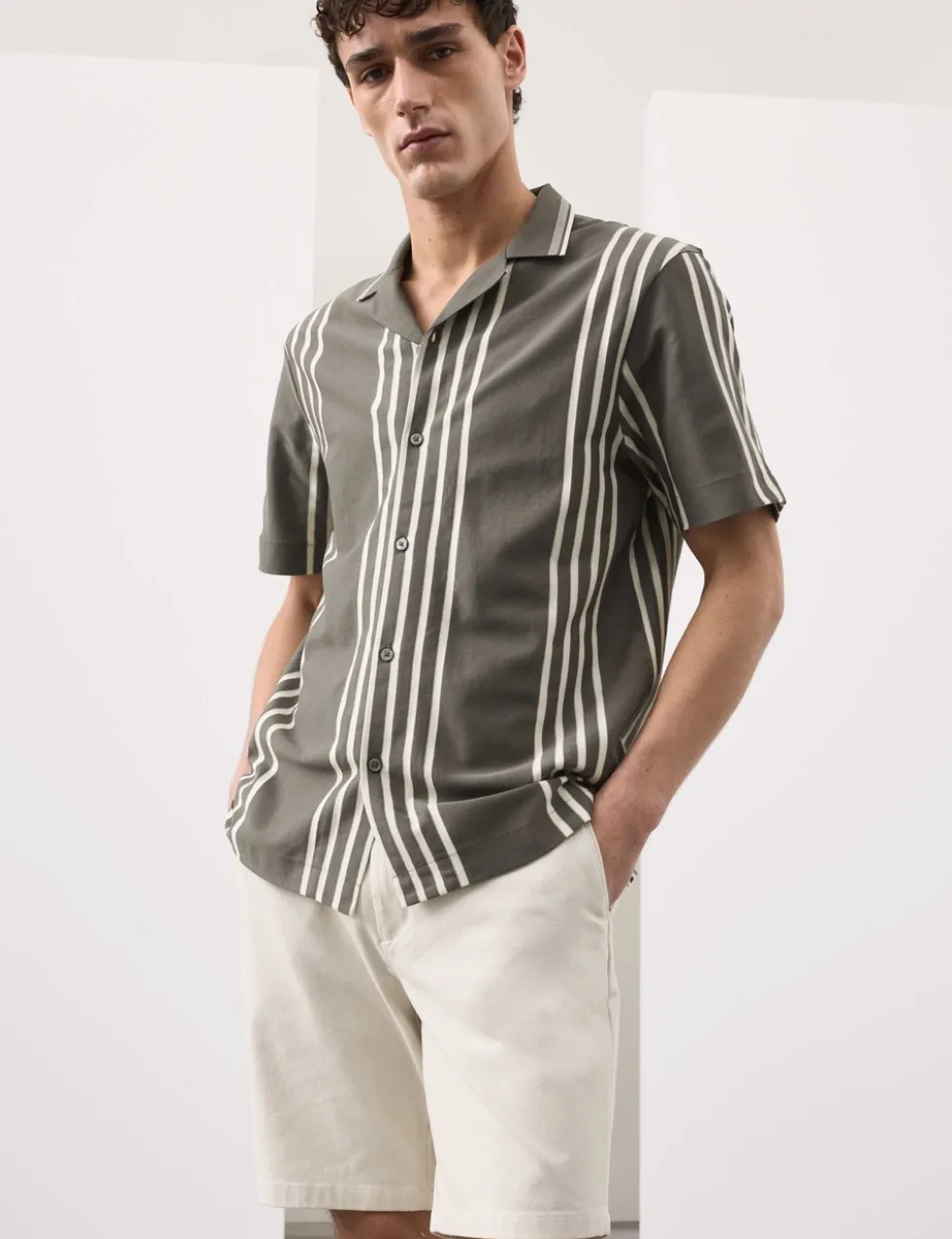 Pure Cotton Textured Revere Polo Shirt