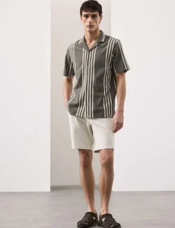 Pure Cotton Textured Revere Polo Shirt