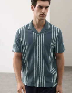 Pure Cotton Textured Revere Polo Shirt