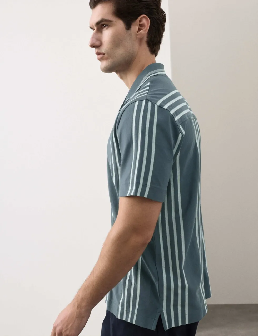 Pure Cotton Textured Revere Polo Shirt