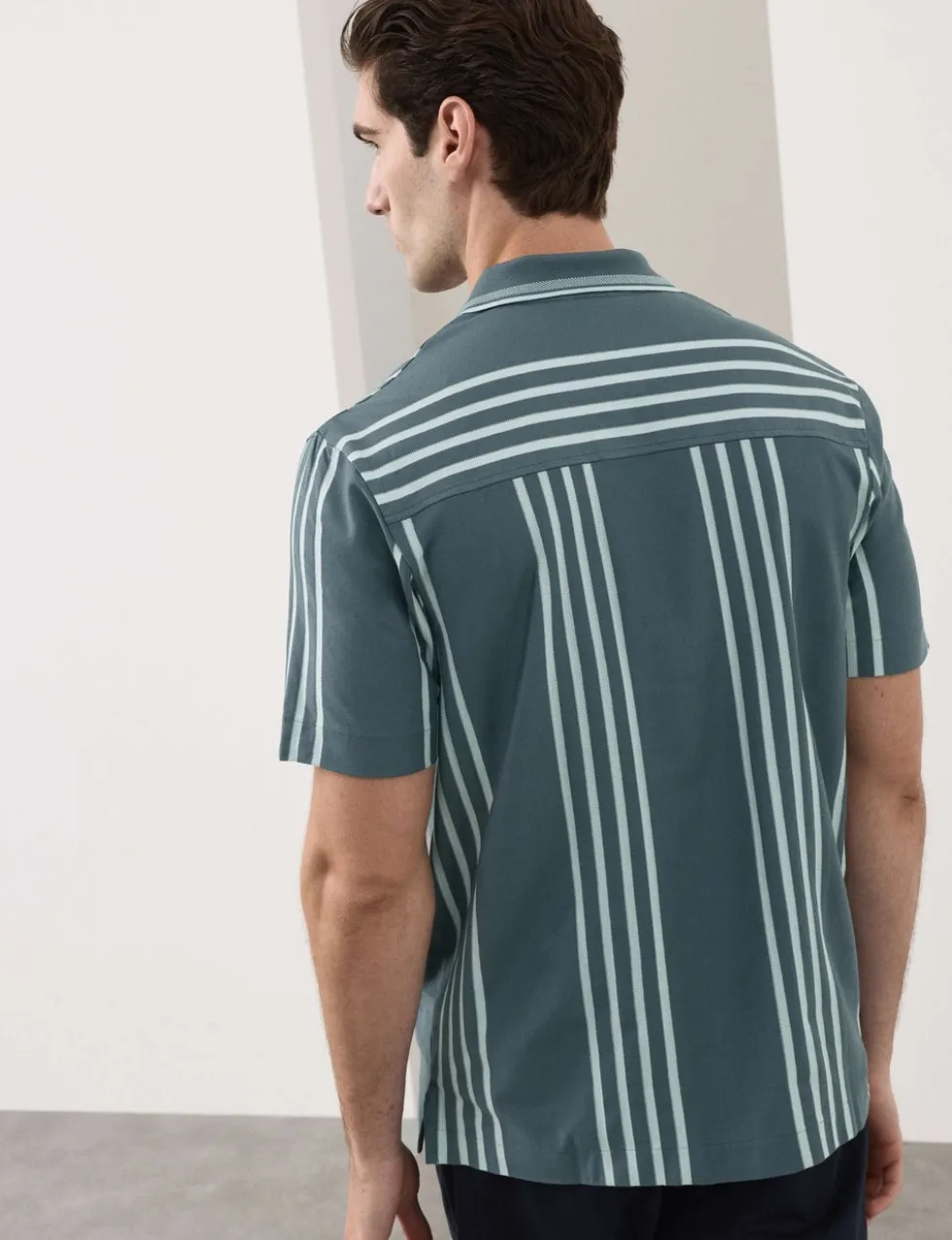 Pure Cotton Textured Revere Polo Shirt