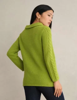 Pure Cotton Textured Roll Neck Jumper