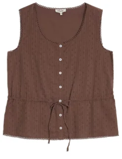 Pure Cotton Textured Scoop Neck Top