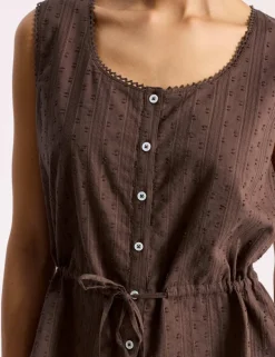 Pure Cotton Textured Scoop Neck Top