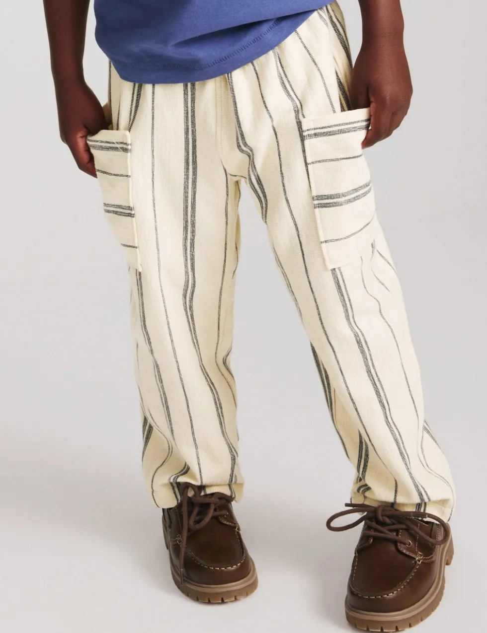 Pure Cotton Textured Striped Trousers (2-8 Yrs)