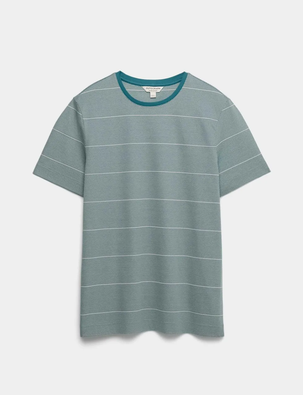 Pure Cotton Textured Striped T-Shirt