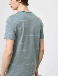 Pure Cotton Textured Striped T-Shirt