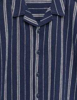 Pure Cotton Textured Stripe Shirt (6-16 Yrs)