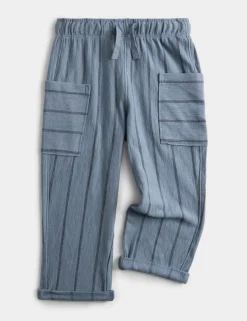 Pure Cotton Textured Striped Trousers (2-8 Yrs)