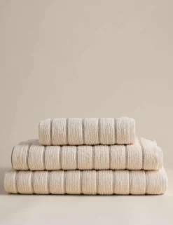 Pure Cotton Textured Striped Towel