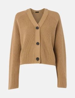 Pure Cotton Textured V-Neck Cardigan