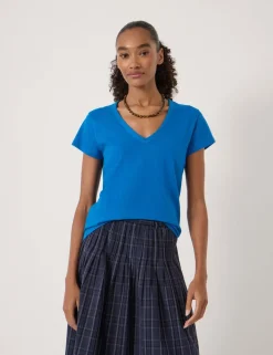 Pure Cotton Textured V-Neck T-Shirt
