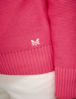 Pure Cotton Textured V-Neck Jumper