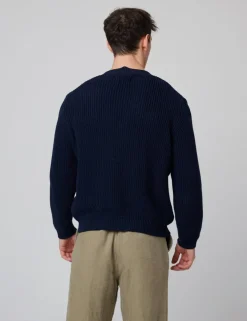 Pure Cotton Textured V-Neck Cardigan