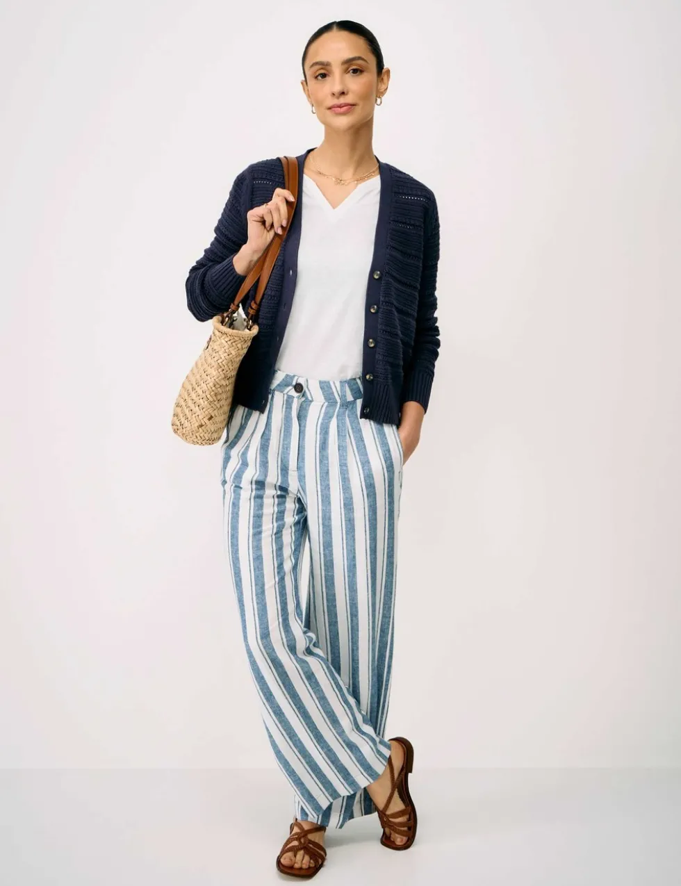 Pure Cotton Textured V-Neck Cardigan