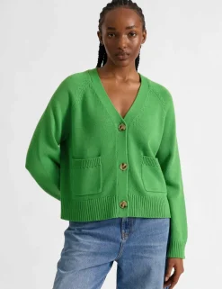 Pure Cotton Textured V-Neck Cardigan