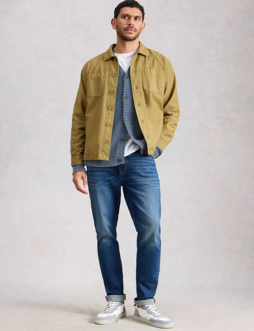 Pure Cotton Textured V-Neck Cardigan