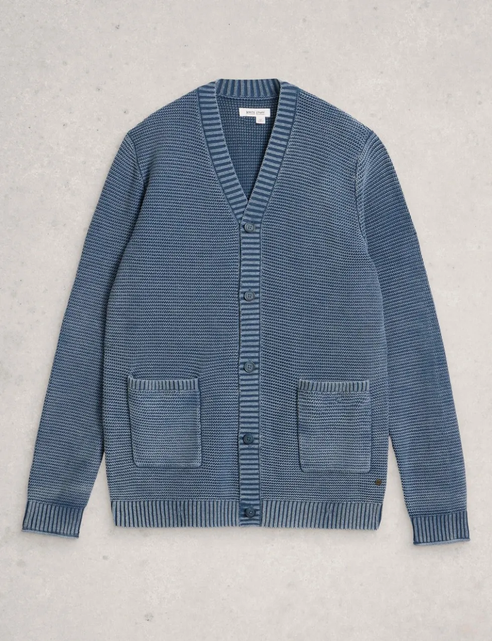 Pure Cotton Textured V-Neck Cardigan