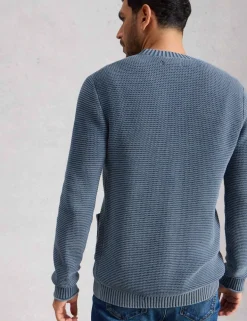 Pure Cotton Textured V-Neck Cardigan