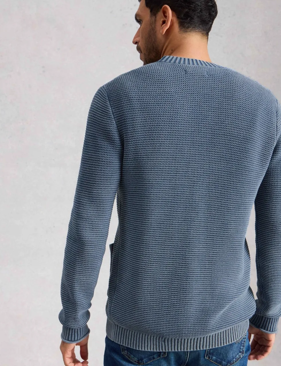 Pure Cotton Textured V-Neck Cardigan