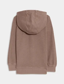 Pure Cotton Textured Zip Hoodie (2-8 Yrs)