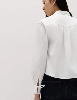 Pure Cotton Tie Cuff Swing Shirt