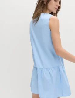 Pure Cotton Tie Detail Mini Tiered Dress