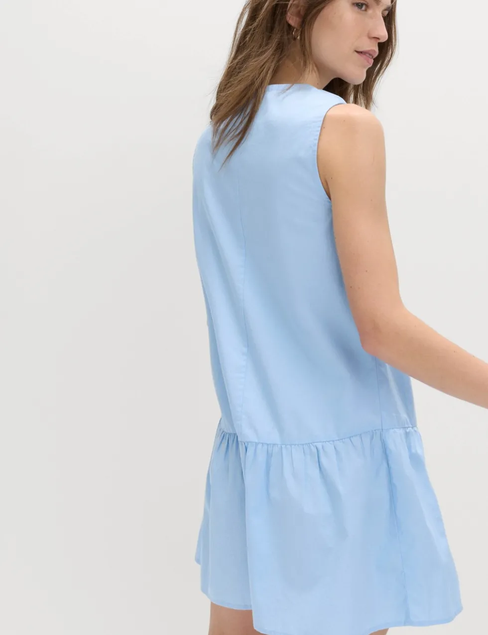 Pure Cotton Tie Detail Mini Tiered Dress