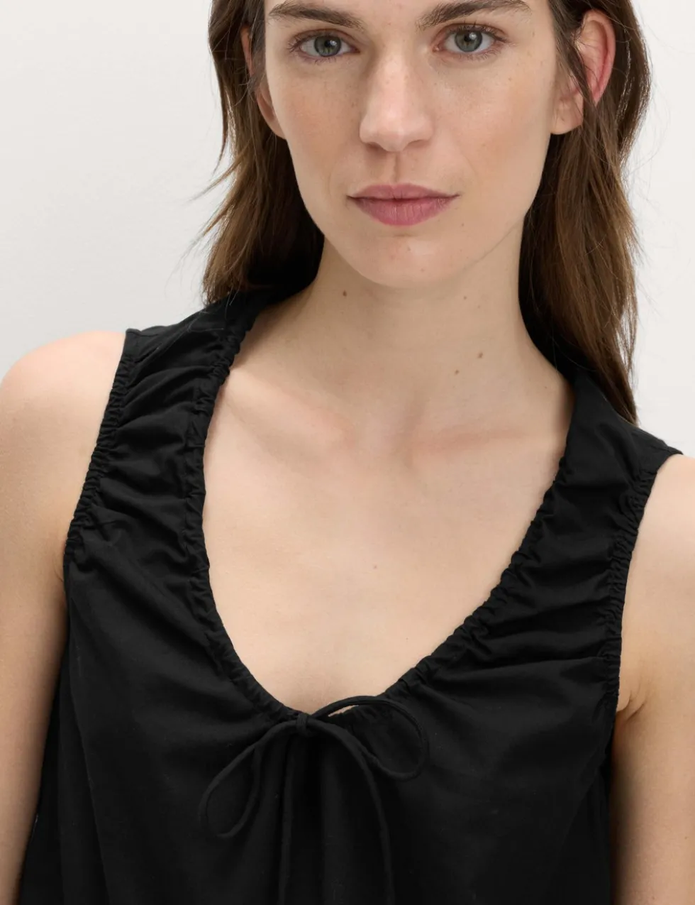 Pure Cotton Tie Detail Midi Tiered Dress