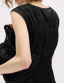 Pure Cotton Tie Detail Mini Waisted Dress