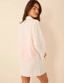 Pure Cotton Tie Front Beach Shirt