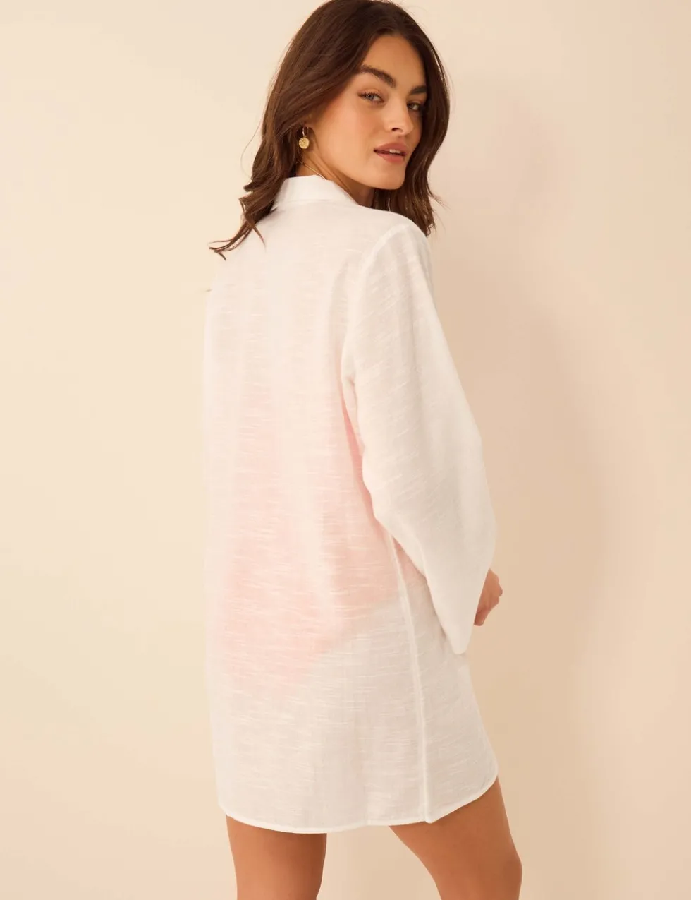 Pure Cotton Tie Front Beach Shirt