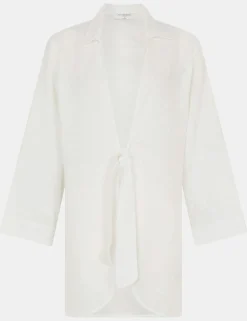 Pure Cotton Tie Front Beach Shirt