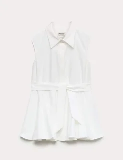 Pure Cotton Tie Front Blouse
