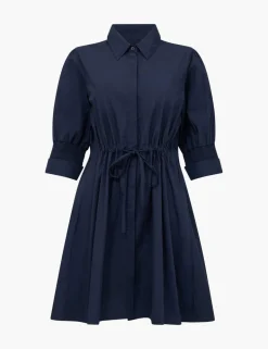 Pure Cotton Tie Waist Mini Shirt Dress