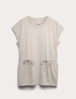 Pure Cotton Tie Waist Oversized T-Shirt