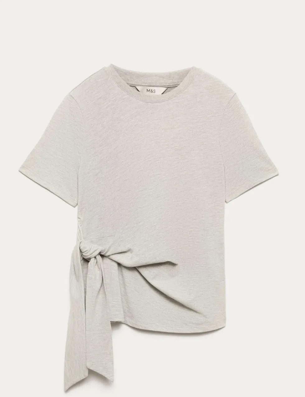 Pure Cotton Tie Waist T-Shirt