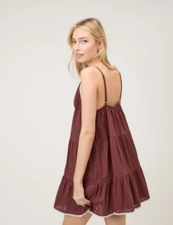Pure Cotton Tiered Mini Smock Beach Dress