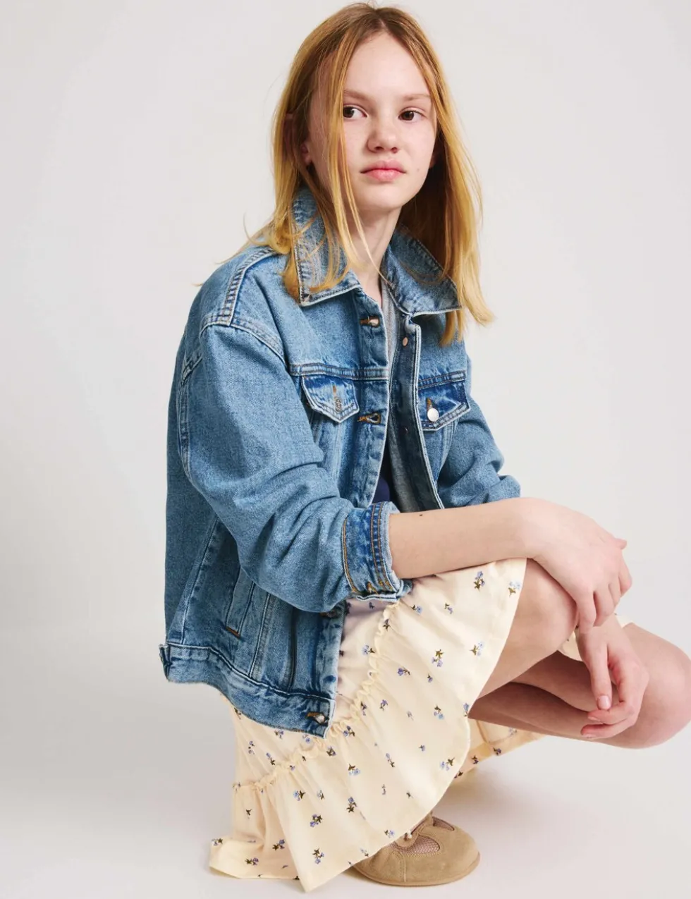 Pure Cotton Tiered Skirt (6-16 Yrs)