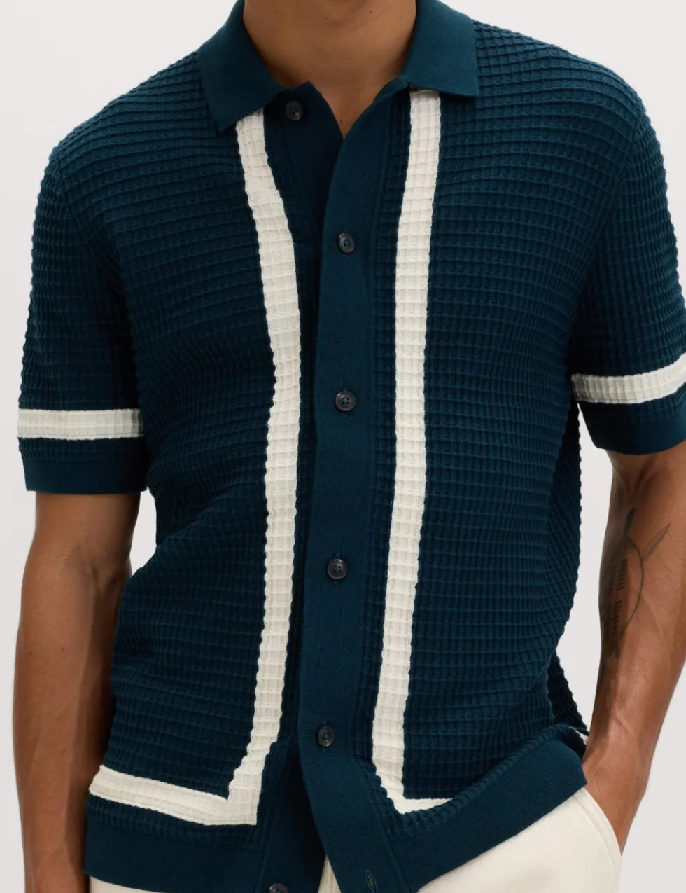 Pure Cotton Tipped Knitted Polo Shirt