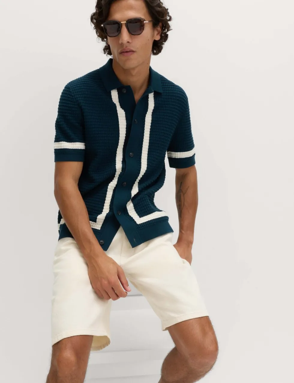Pure Cotton Tipped Knitted Polo Shirt
