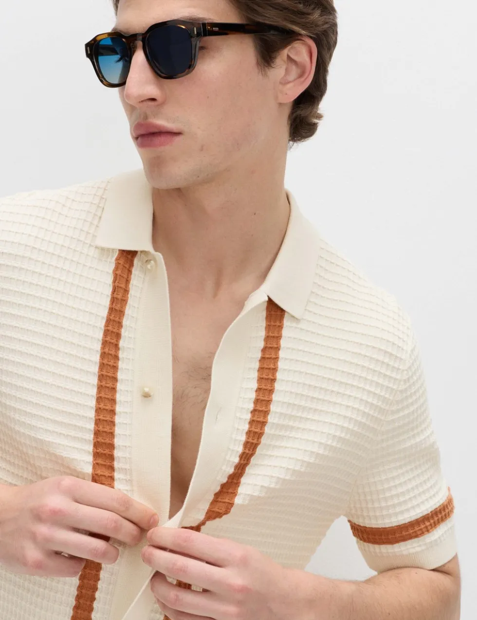 Pure Cotton Tipped Knitted Polo Shirt
