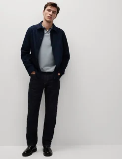 Pure Cotton Tipped Long Sleeve Polo Shirt