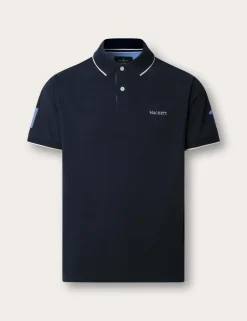 Pure Cotton Tipped Striped Polo Shirt