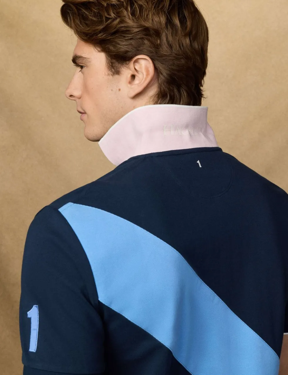 Pure Cotton Tipped Striped Polo Shirt