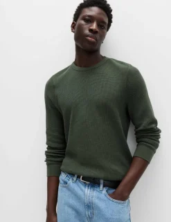 Pure Cotton 2-Tone Waffle Sweatshirt