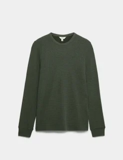 Pure Cotton 2-Tone Waffle Sweatshirt