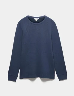 Pure Cotton 2-Tone Waffle Sweatshirt