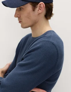 Pure Cotton 2-Tone Waffle Sweatshirt